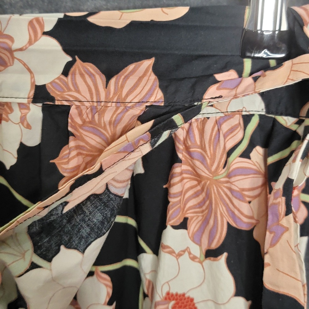 Who What Wear Maxi Skirt Boho Small Black Floral Tiered Cotton Wrap Cottagecore - Picture 5 of 9